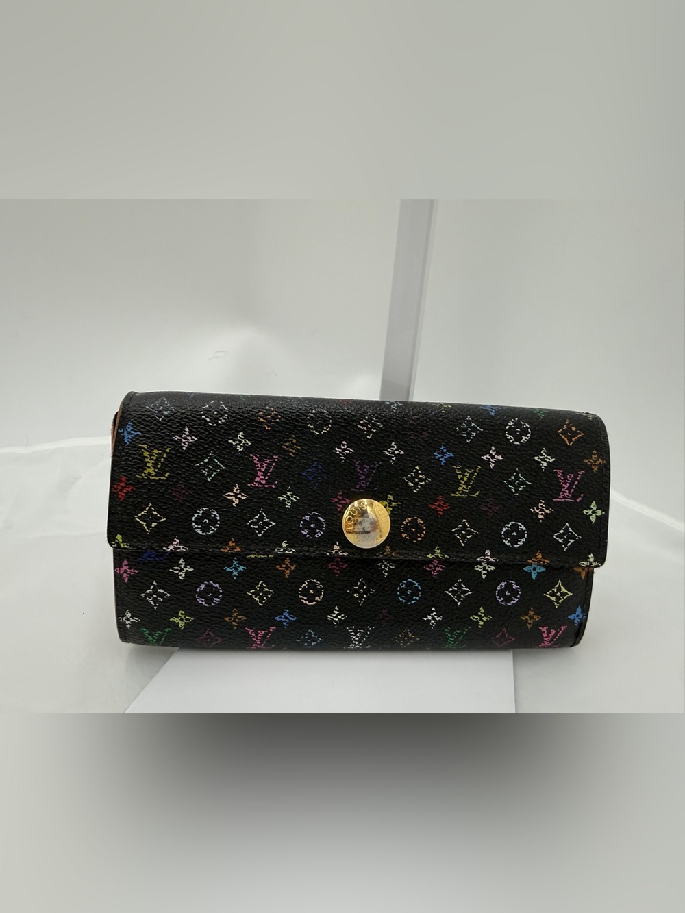 Louis Vuitton Monogram Multicolore Sarah Wallet (Black/GrenadePink)